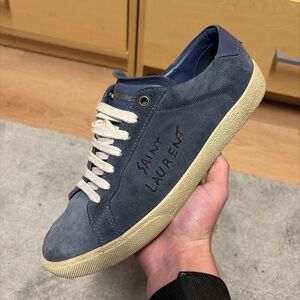 Saint Laurent Navy Suede Sneakers